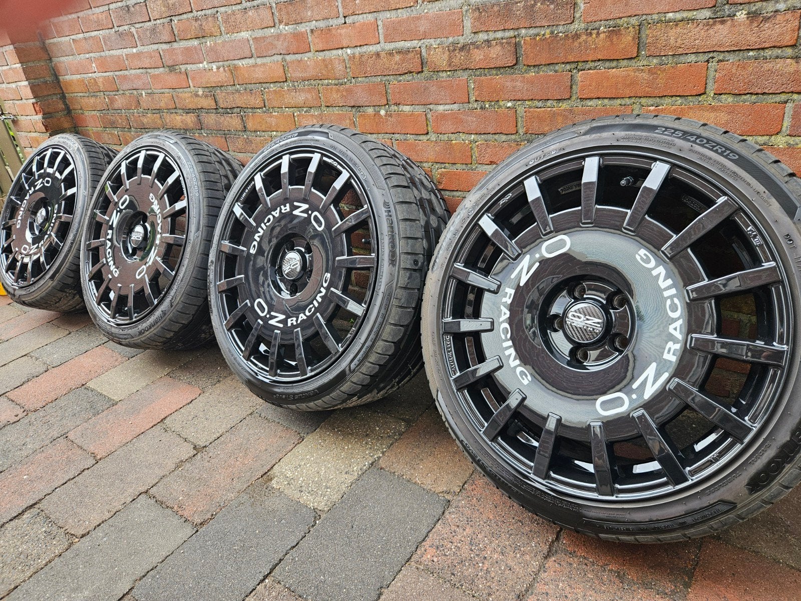 19 inch OZ Racing velgen 5x108 met hankook zomerbanden zgan, Gebruikt, Banden en Velgen, Personenwagen, Ophalen